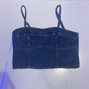 Denim crop top.  size: medium color:blue. Elastic around the back. Barely used.